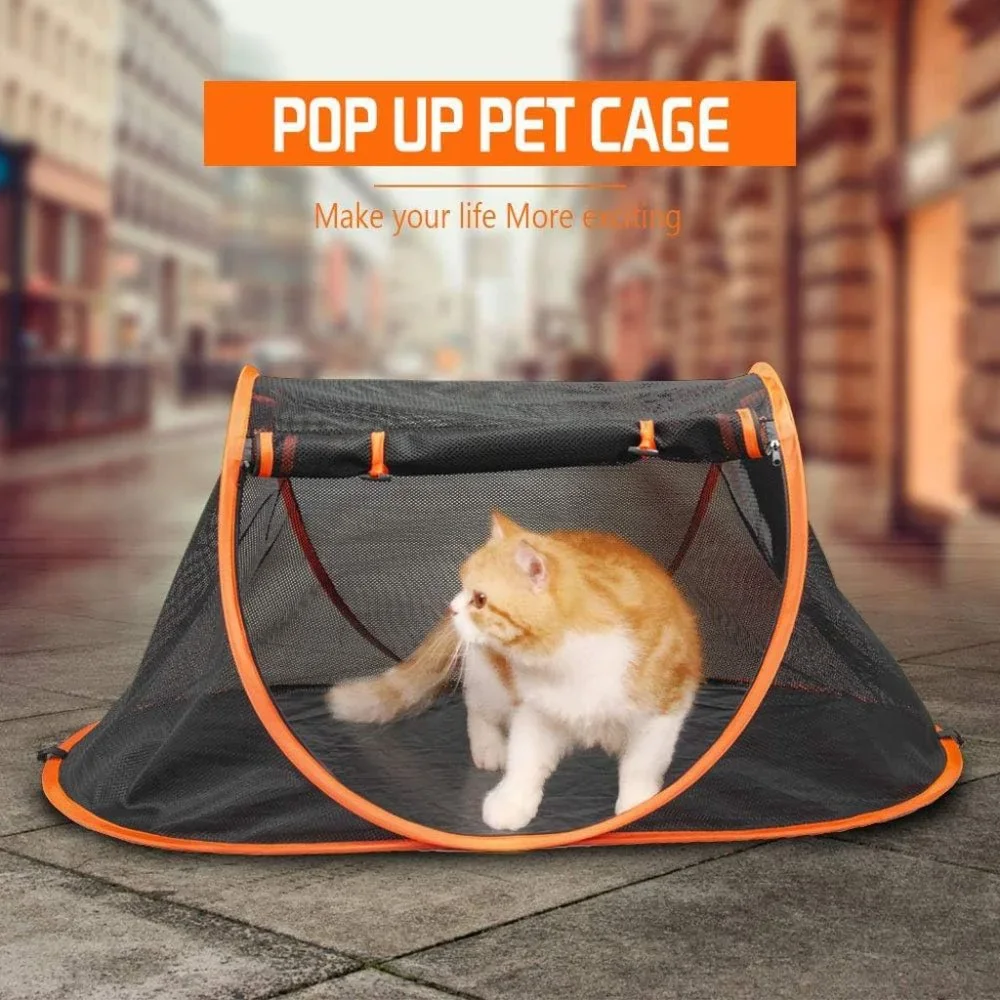 Portable Indoor-outdoor Cat Cage Tent-Pop Up Cat Crate, Foldable Kennel, Comfy